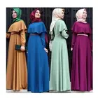 Muslim Party Dress Abaya Long Dress Colorful Latest Hijab Abaya Designs Dubai Dresses With Belt