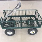 four wheels mesh garden carts with green color from china factory