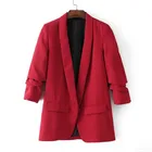 Women's Blazer with 3/4 Sleeves Jacket Yellow Open Front Office Cardigan Casual Work Office Blazers