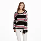 Womens fashionable long sleeve solid color soft sweater ladies pullover sweaters