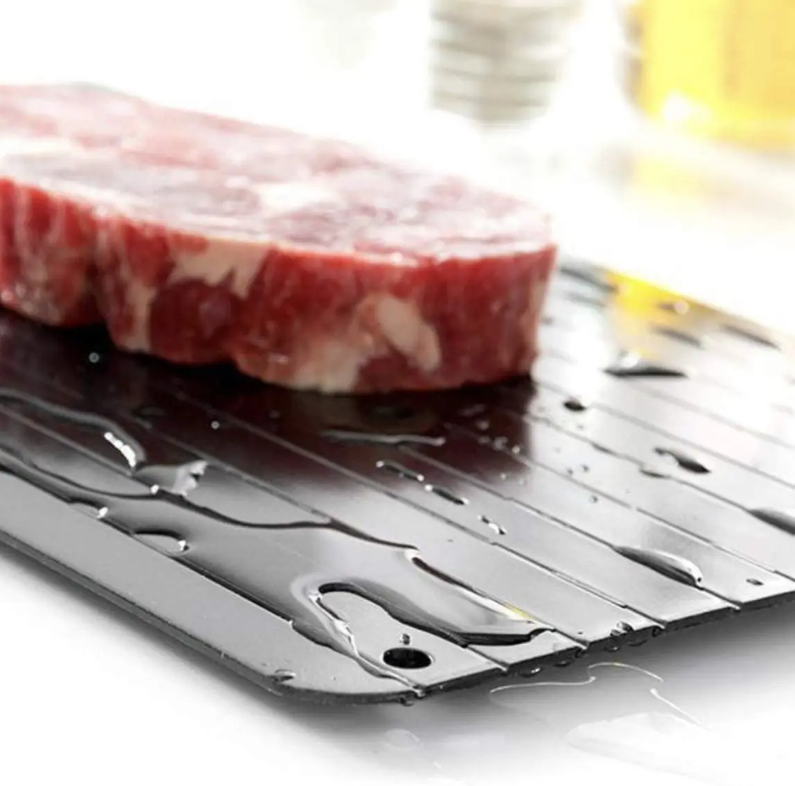 Large Quick Miracle Non Stick Fast Thaw Defrost Frozen Food Meat Defrosting Tray Pad
