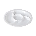 Dinnerware Food Grade 11.5 "Fan Fruit Platter Round Divided 4 Compartment Melamine Plate