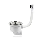 2 Stopper Low Price 2 Inch Kitchen Basin Waste Strainer Stainless Steel Baskets Drainer Sink Drain SUS 304 Stopper
