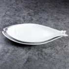 hotel use fish Irregular white ceramic plate sets of dinnerware