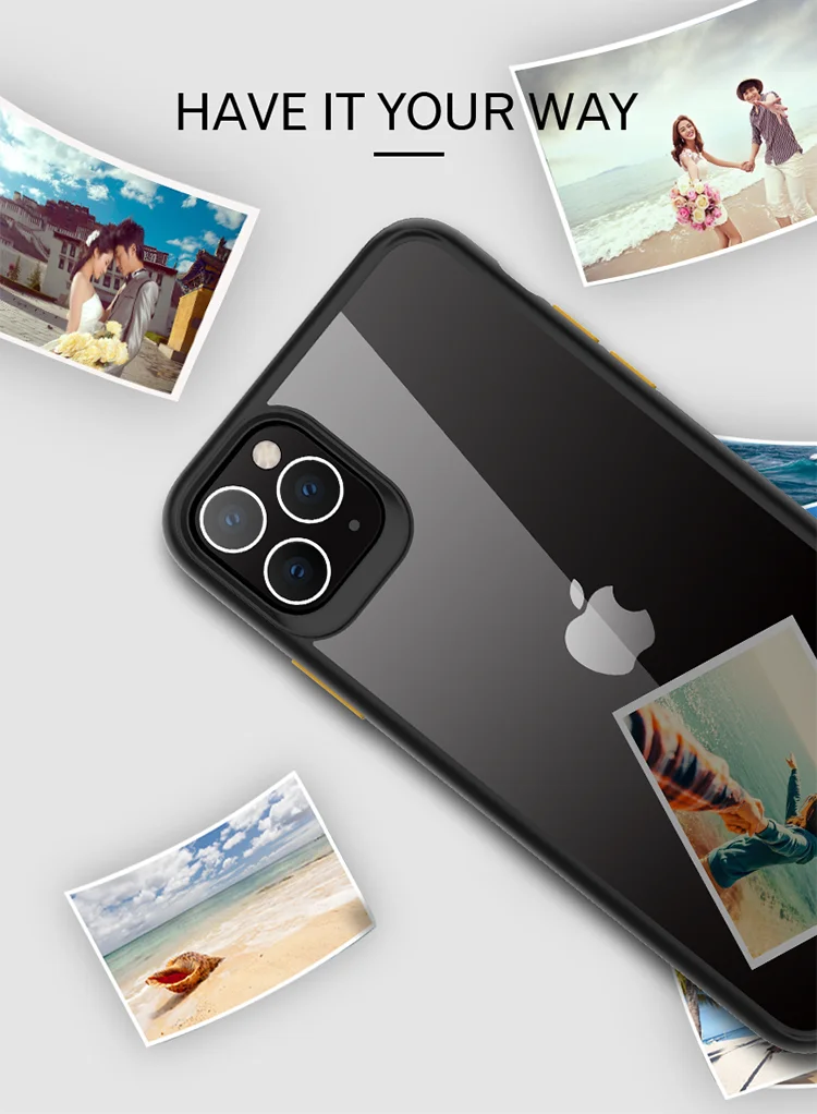 Ultra thin cover for iPhone 11 Max transparent clear PC TPU phone case for iPhone 11 pro max