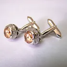 Zircon insert wedding gift customised cuff links