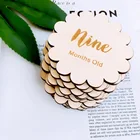 Plaques Wood Laser Cut Wood Baby Months Flower Wooden Milestone Cards Plaques Laser Cut Circle Baby Monthly Milestone