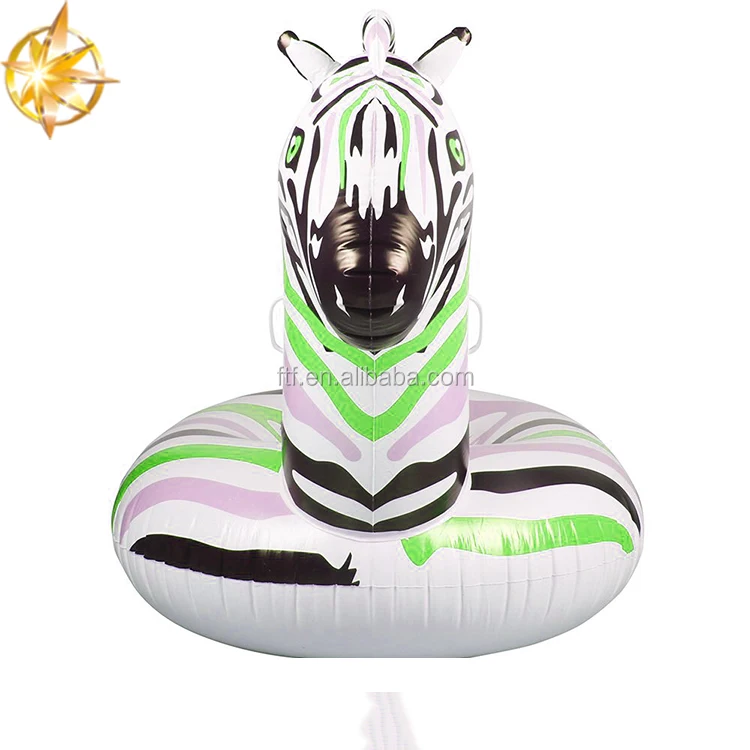 PVC giant inflatable zebra rider pool float durable plastic animal ride