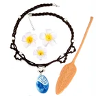 Princess Dress Up Necklace Adventure Oar Flowers Set Moana Costumes