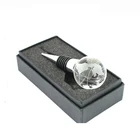Globe ball Wedding Souvenir Engraved Fashionable Glass Crystal Wine Bottle Stopper