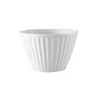 Embossed Stripe Design White small ceramic bowl Plate With Handles New Bone China Home Dinner Sets