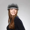 Autumn and winter new ladies fashion rivets big chain wool octagonal hat All Purpose Cap