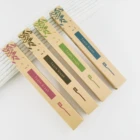 Custom logo disposable cowhide carton packing bamboo handle eco friendly bamboo toothbrush pack