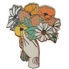 Making flower in hand gold metal hard enamel pins yeah