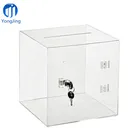Wholesale Customized Transparent Clear Charity Donation Acrylic Display Box with Lock