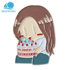 Custom high quality metal 3D girl logo souvenir fridge magnet sticker with your logo