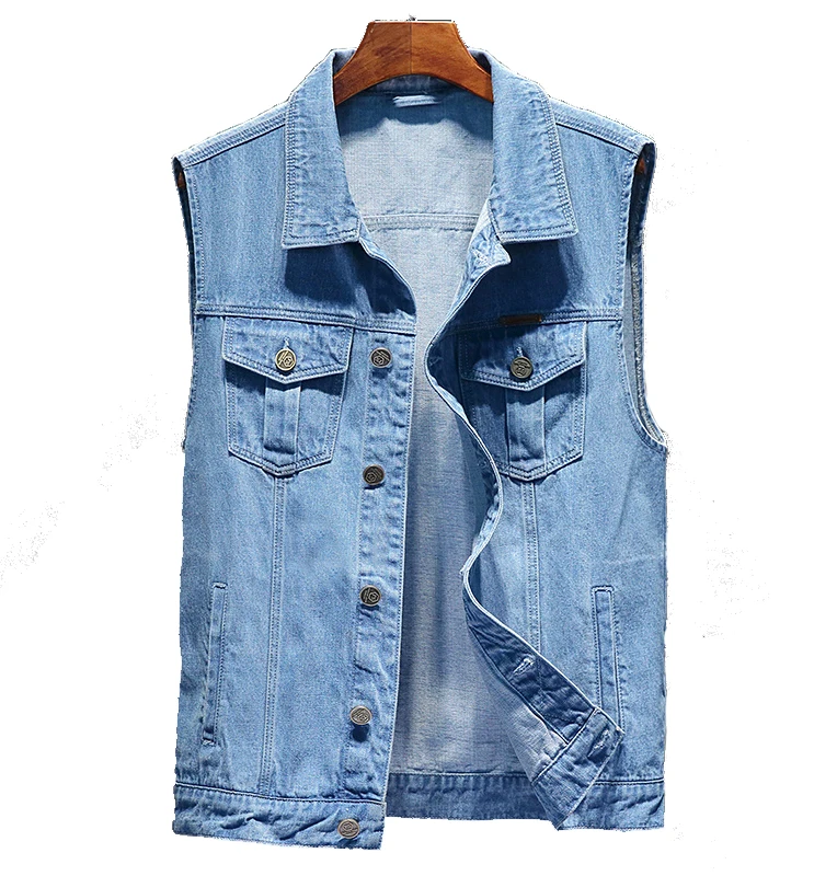 Hot Selling Promotion Price Custom Denim Sleeveless Men Jackets Vest