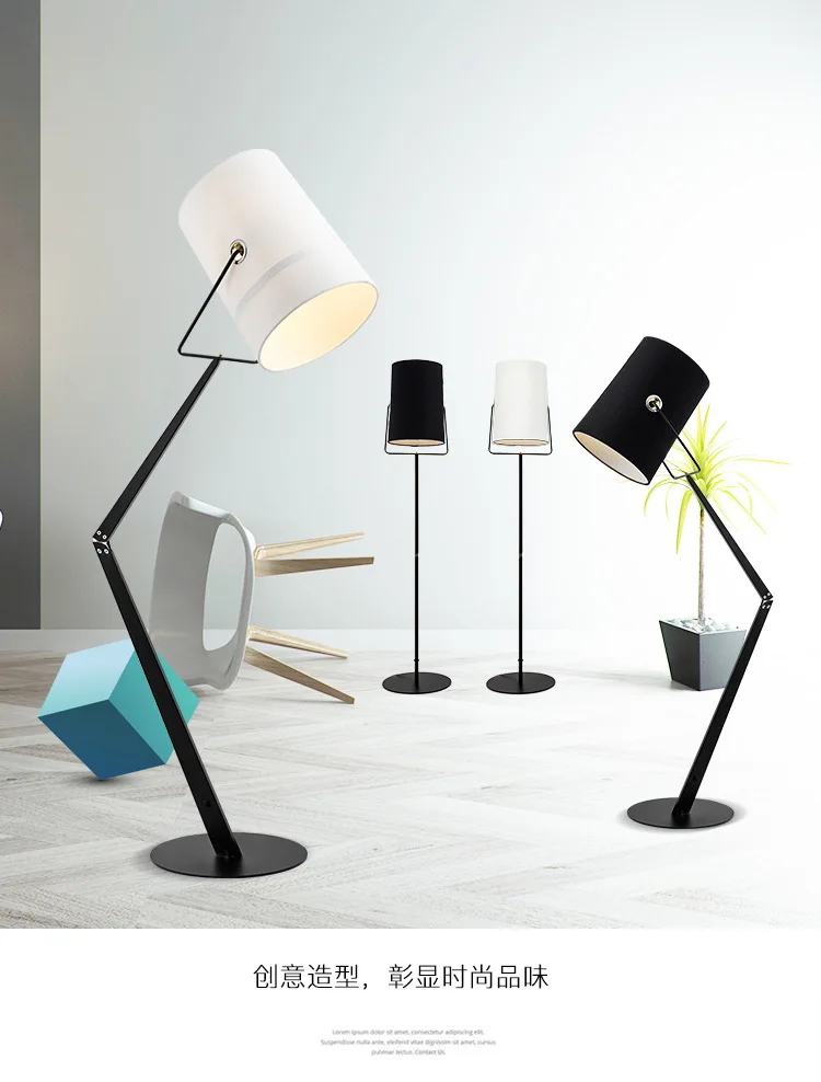 Modern Designer hotel floor lamp LED metal fabric resin Floor Lamp