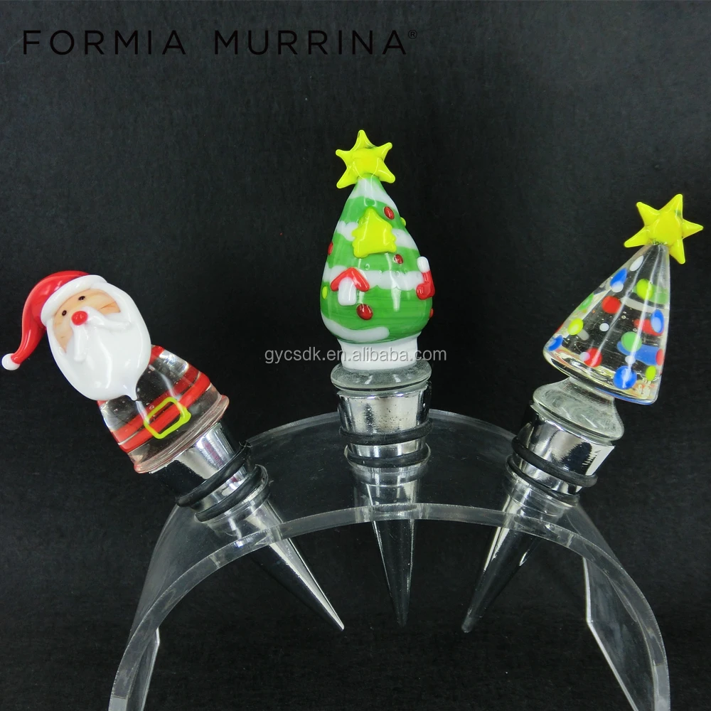 multi color wine decor glass stoppers christmas tree