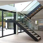 New Style Wooden Folding stairs tempered glass staircase retractable portable stairs prefabricated marble stairs