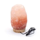 4 modes wholesale led Flame usb Himalayan salt lamp light with wooden base