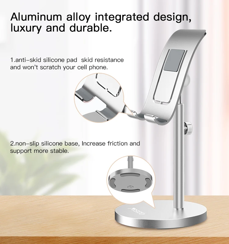 Table Use Cell Phone Stand Holder Angle Height Adjustable Aluminum Alloy Desktop Mobile Phone Tablet Stand