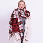 2020 Newest Long Scarf Grid Two-Sided Acrylic Elegant Wrap Scarf Stole Shawl Poncho Scarves