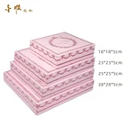 Custom pink printing paper folding packaging box small flat folding gift box