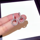 Best selling simple fashion round 925 sterling silver jewelry bling earrings for women