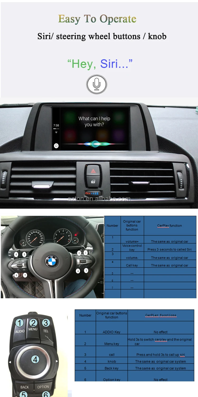 Andream wireless Carplay Décodeur Sans Fil Pour Bmw X1 E84 F48 Avec