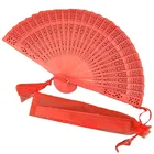 Wholesale Wooden Folded Cloth Custom Souvenir Gift Wedding Invitation Hand Fans For Dance