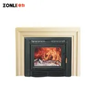 Cast Iron Wood Burning Large Glass Fireplace