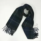 Women's large dark blue tartan shawls blanket wrap wool scarf cashmere