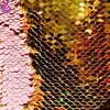 MERMAID Reversible Baby Pink& Gold 5mm Sequin Fabric Flip Two Tone Stretch Material 130cm wide