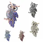 Wholesale Creative Lovely Rhinestone Cartoon Owl Mens Accessories Brooch Pin