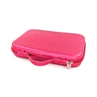 Rose Red Shinny PU Portable Functional Cosmetic Makeup Organizer EVA Zipper Case