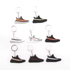 Wholesale logo printed mini shoe keyring 3d sneaker keychain