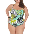 Plus Size Shirred One Piece Swimwear Manufacturer Classic U-Neck Beachwear Swimsuit