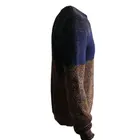 Leadown OEM Fashion Oversized Knit Sports Striped Men Sweaters