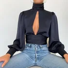 Long Women Sexy Long Lantern Sleeve Tops Blouse Ladies' Blouses