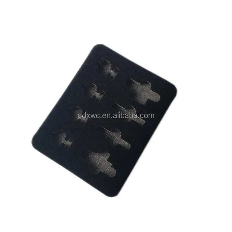 sponge foam insert packaging with top flocking custom die cut
