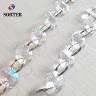 wholesale ceiling hanging clear octagon string door bead crystal curtain chain with glass for wedding decoration of hotel