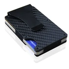 Wallet Card Wallet Custom Logo Carbon Fiber Metal Money Clip RFID Blocking Wallet Credit Card Holder