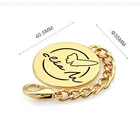 Metal Handbag Chain Tags Custom Handbag Engraved Logo Metal Tag Plate with Lobster Clasp and Chain for Bags