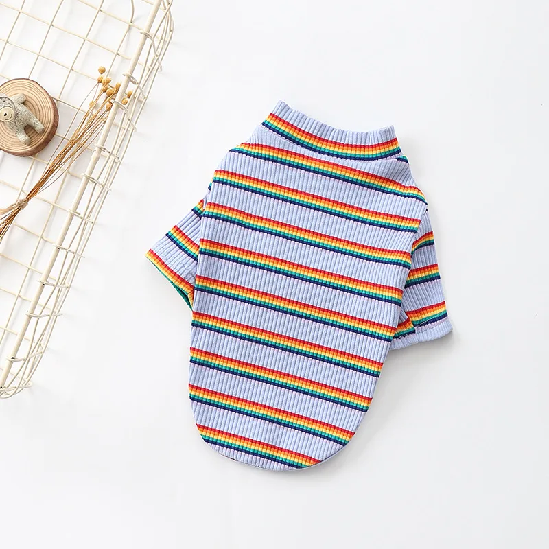 High Quality Pet Clothes Dog T-shirt For Autumn New Korea Best Selling Striped Dog Clothes Pet T-Shirt Puppy Clothes Wholesale