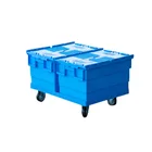 Cart Strong Plastic Easy Folding Trolley Cart With 4 Wheels