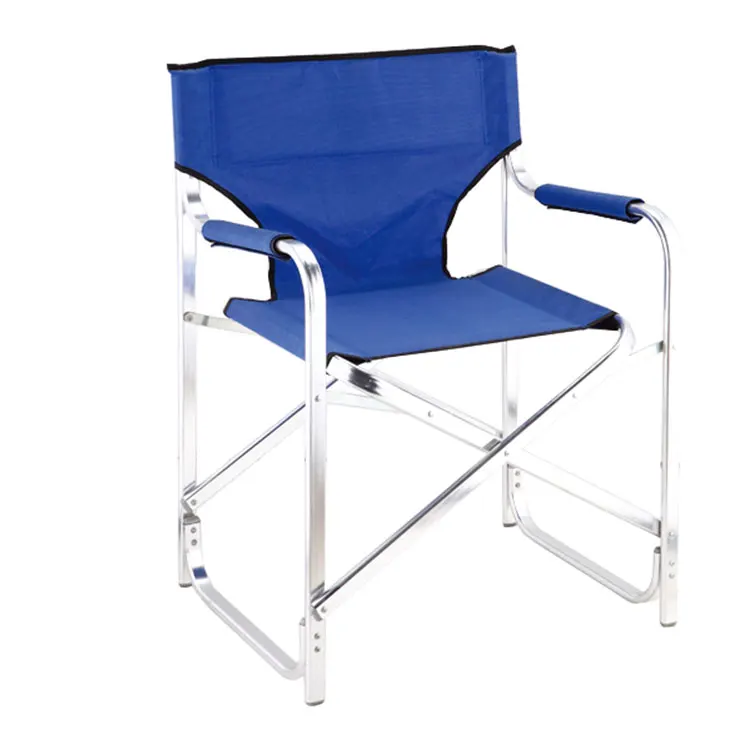 tall folding directors chair with side table