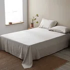 100% Stone Washed 100% Natural Pure Linen Flax Fiber Linen Bedding Bed Sheet Set