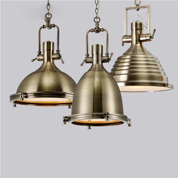 Retro industrial chandelier iron glass shade loft restaurant bar Pendant Lamp