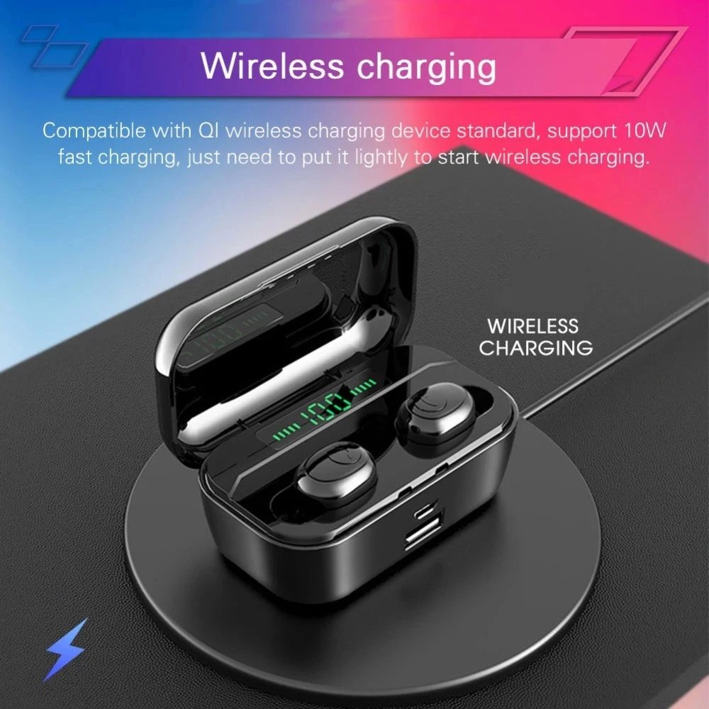 G6S Bluetooth Earphones TWS Headphones 8D Stereo Sport Wireless Earbuds Waterproof Earpeices Wireless Charging 3500mAh chargebox - ANKUX.COM